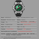 Men's Outdoor Analog-Digital Watch – Waterproof Quartz Sport Wristwatch with Stopwatch, Dual Time, and Luminous Display