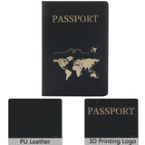 Fashionable World Map Passport Holder: Couple Design with Hot Stamping, Ideal for Traveling and Organizing Bank Cards