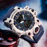 Men's Dual Display Quartz Digital Watch - TPU Strap, Big Dial, Countdown Timer, and Complete Calendar Wristwatch