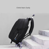 High School Backpack with Detachable Trolley and Wheels - Large Capacity Rolling Bookbag for Boys