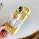 3D Duck Silicone Case with Foldable Wings for iPhone 11-14 Pro Max, Soft and Fun Cartoon Design