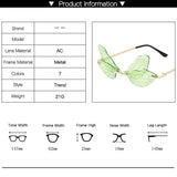 Wave-Inspired Rimless Dragonfly Sunglasses for Women - Luxury Trending Narrow Sun Shades