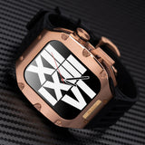 Luxury Titanium Case for Apple Watch Band 45mm 44mm Titanium Case Modification Kit Cover Rubber Strap Iwatch Series 8 7 6 SE 5 4