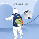 Adorable 3D Cartoon Dinosaur School Backpack: Anti-Lost Design for Boys and Girls, Ideal Small Kindergarten Backpack