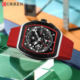 CURREN Fashionable Men's Watch: Luminous, Unique Square Design, Luxury Quartz, Sports Tape, Waterproof with Date Feature