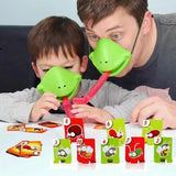 Humorous Parent-Child Desktop Toy With Lizard Mask And Sticky Frog Tongue