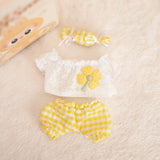 Labubu Idol Doll Outfit Set – Candy Hairpin, Stylish Shorts & Sitting Party Clothing for 17cm Mini Plush Dolls Accessories