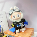Hooded Jumpsuit Poncho Outfit for 17cm Labubu – Cute Mini Plush Doll Clothes & Accessories for Fans and Dress-Up Gifts