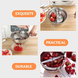 Manual Rotary Food Mill Stainless Steel Vegetable Strainer Potato Masher Grinder with 3 Milling Discs Dishwasher Safe