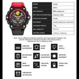 Men's Sport Chronograph Watch - Waterproof Quartz Analog-Digital Wristwatch with Silicone Strap