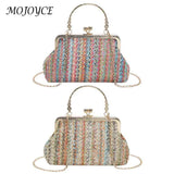 Colorful Straw Hobo Bag: High-Quality Shell Design for Casual Beach Days