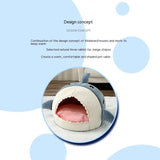 Warm Winter Pet Bed: Semi-Enclosed Shark-Style Nest for Cats and Dogs, Cozy and Popular Mat, Essential Pet Supplies