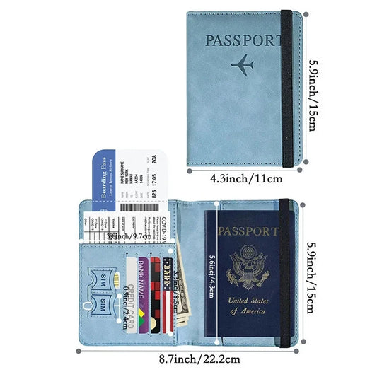 Vintage RFID-Blocking Passport Holder - Anti-Theft Brush Travel Wallet - Secure Cover for Passport, Cards, ID, SIM, and Bank