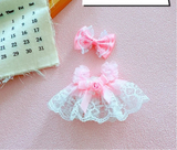 Labubu Doll Clothes Set – 17cm Plush Doll Outfit with Overalls, Dress & Hairpin for Cute Styling and Fashion Accessories Gift