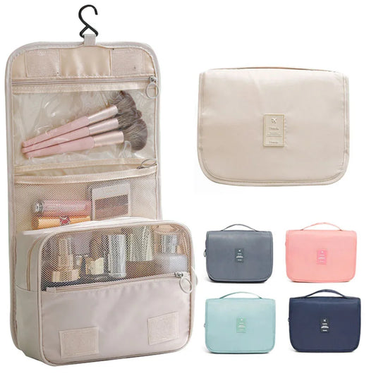 High-Quality Waterproof Travel Makeup Bag with Hook, Women's Toiletries Organizer, Ideal for Bathroom, Neceser Wash Pouch