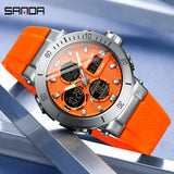 Luxury Men's Sports Watch - Waterproof Quartz Chronograph with Digital Date & Week Display