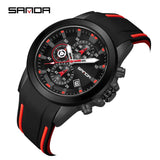 Stylish Waterproof Quartz Watch with Date, Stopwatch, and Fluorescent Round Dial for Men