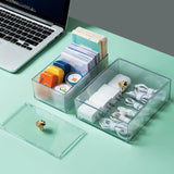 Light Luxury Desktop Cable Storage Box: Transparent, Dust-Proof Organizer