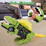 Kids' Dinosaur Cars Carrier Toy: Tyrannosaurus Rex Carrier Truck with Swallowing Vehicle, Monster Race Track Tail—Great Gift