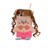 Ultra-Cute 3D DIY Curly Girl Phone Case for iPhone 11-15 Pro Max with Hairy Hand Warmer