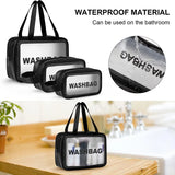 Frosted PVC Cosmetic Bag: A waterproof, transparent makeup pouch made from PU leather for travel toiletries and skincare