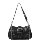 Fashionable Shoulder Bag: Cool Crescent Style, High-Quality with Chain Ornament