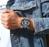 CURREN Men's Casual Sports Watch: Top Brand Luxury, Military Leather, Fashion Chronograph