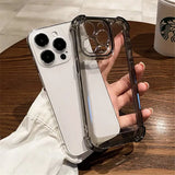 Exquisite Shockproof Clear iPhone Case: Fits iPhone 14/13/12/11/15 Pro Max/X/XR/XS/8 Plus. Silicone Bumper, Transparent Hard Back