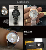 MEGIR Elegant Women's Bracelet Watch with Quartz Movement, Fashionable Brand, and Waterproof Design