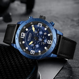 RUIMAS Men's Quartz Watch: Stylish Leather Military Sport Wristwatch with Auto Date and Waterproof Design