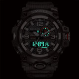 SMAEL Men's Quartz Sports Watch: Waterproof, LED Dual Display, Date Alarm, Military Style, Fashionable Student Wristwatch