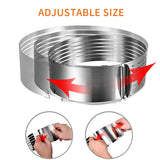 Adjustable 6-Layer Cake Slicer & Mold – Stainless Steel Cake Cutter and Leveler Ring | DIY Baking Tool for Perfect Cake Decoration