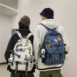 Stylish Graffiti Junior High School Backpack: Cool and Spacious, Ideal for Boys and Girls in Middle School