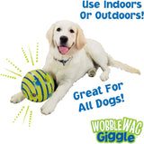 Glowing Wobble Wag Giggle Ball: Fun Interactive Dog Toy, Makes Giggle Sounds When Rolled or Shaken, Featured on TV, Loved by Pets