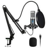 Professional USB Condenser Microphone for PC - Ideal for Computer Gaming, Karaoke, Recording Studio, YouTube, and Twitch Streaming