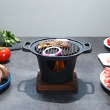 Mini Japanese BBQ Grill: Smokeless Alcohol Stove for One, Outdoor Roasting Cooker with BBQ Oven Plate