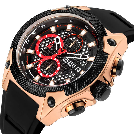 MEGIR Military Sports Watch: Fashionable Luxury for Men, Waterproof Silicone