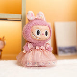 Labubu Doll Sequined Gauze Dress Set – 7 Color Options with Bow Detail for 17cm Plush Dolls, Dress-Up Accessories for Stylish Displays