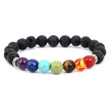 Handcrafted Volcanic Stone Bracelet: Stretchable Hand Jewelry made with Beaded Colored Stones, Suitable for Men and Women