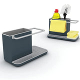 Creative Kitchen Sink Organizer: Hot Sink Towel, Utensils, and Sponge Rack with Separate Shelves for Dishes, Plastic Storage Container