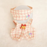 17cm Labubu Doll Checkerboard Tennis Outfit Set – Suspender Pants & Shirt Trendy Fashion Clothes for Baby Pendant Dolls