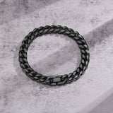 Bold Cuban Chain Bracelet for Men – 8mm/10mm Black Stainless Steel Miami Curb Links | Chunky Wristband Jewelry