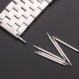 100pcs Stainless Steel Spring Bars (16mm-28mm) – Silver Metal Watch Band Accessories for Strap Repair & Watchband Link Pins