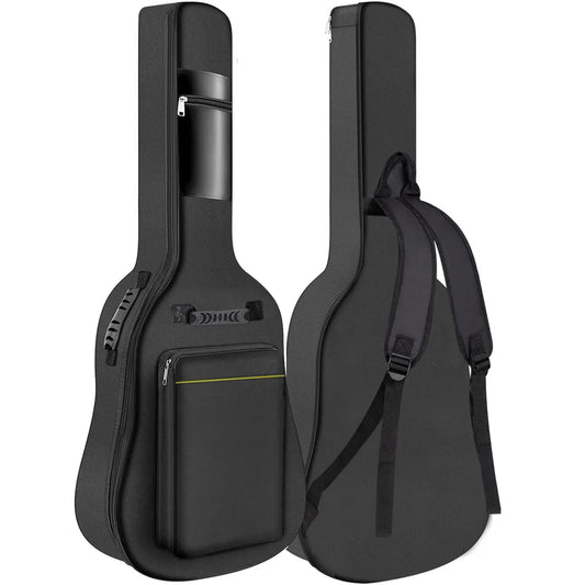 Guitar Gig Bag for Acoustic Guitars: 41 Inch with 0.25 Inch Sponge Padding, Water-Resistant, and Dual Adjustable Shoulder Straps