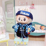 Hooded Jumpsuit Poncho Outfit for 17cm Labubu – Cute Mini Plush Doll Clothes & Accessories for Fans and Dress-Up Gifts