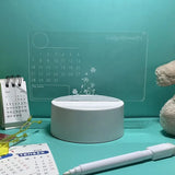 Desktop Small Table Lamp with Acrylic Transparent Luminous Calendar Note Board