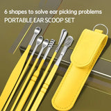 6PCS Stainless Steel Ear Cleaner Set: Earpick Spoon for Gentle Wax Removal, Suitable for Babies and Adults