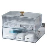 Light Luxury Desktop Cable Storage Box: Transparent, Dust-Proof Organizer