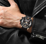 CURREN Men's Casual Sports Watch: Top Brand Luxury, Military Leather, Fashion Chronograph