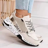 Women’s Lace-Up Chunky Sneakers – High Platform Breathable Sport Shoes for Autumn, Plus Sizes 35-43